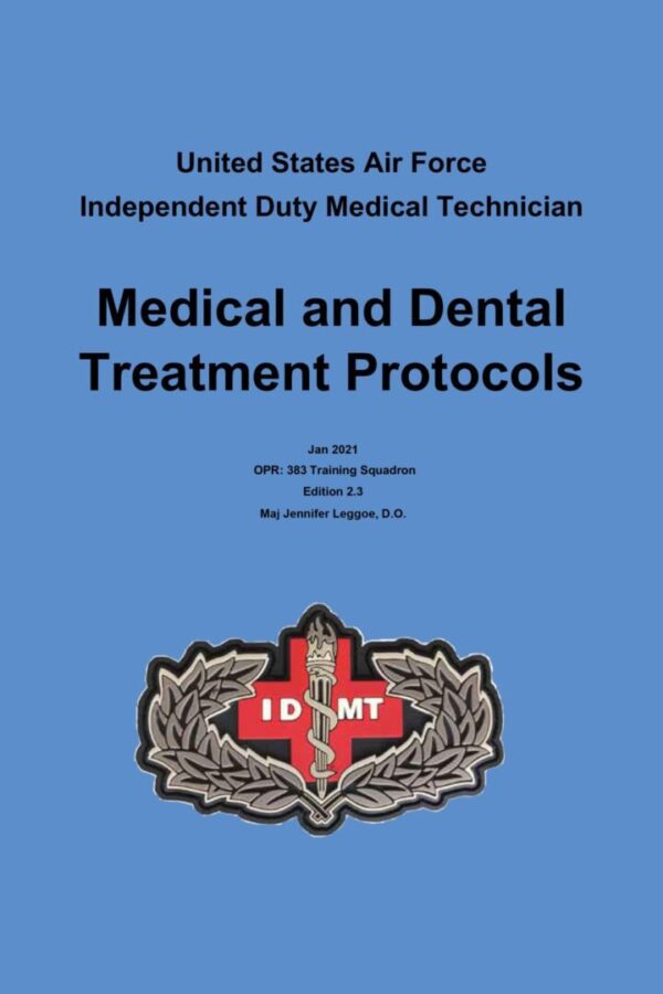 A cover of the medical and dental treatment protocols.