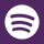 A purple square with a white logo of spotify.