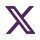 A purple x with an arrow in the middle of it.